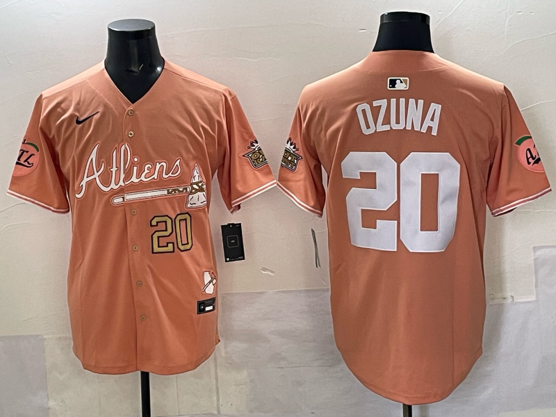 Men Atlanta Braves #20 Ozuna orange 2025 Nike MLB Jersey style 021->houston astros->MLB Jersey